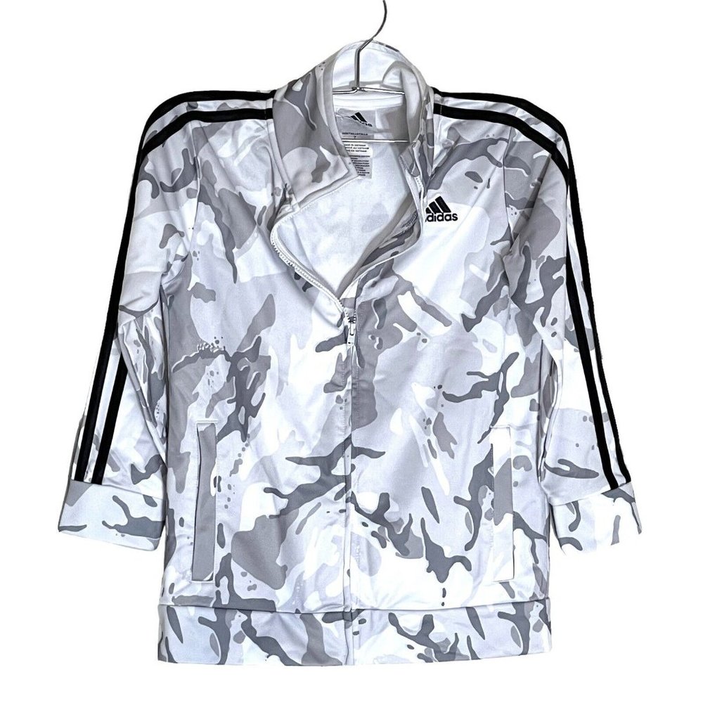 adidas boys jacket size 7  White & gray